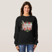 Sweatshirt Mère Des Chats Chatons Fleurs Florales Blanches (Devant entier)