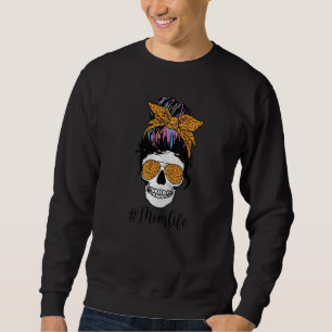 Sweatshirt Mère fatiguée morte Vie Messeuse Cheveux Bun Leopa