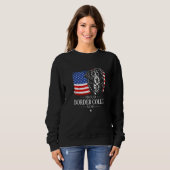 Sweatshirt Mère fière de Border Collie Drapeau américain Patr (Devant entier)