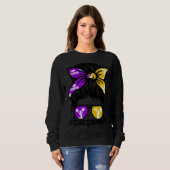 Sweatshirt Mère Mama Puple & Gold Cheerleader Maman Me (Devant entier)