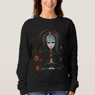 Sweatshirt Mère Mary Minimale Art Nouveau Tatouage Surréel