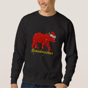 Sweatshirt Mère ours porte chapeau de Père Noël famille assor