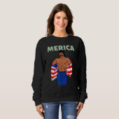 Sweatshirt Merica American Mullet Business In Front Party In (Devant entier)