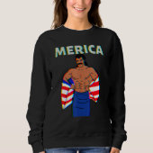 Sweatshirt Merica American Mullet Business In Front Party In (Devant)