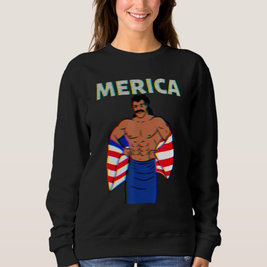 Sweatshirt Merica American Mullet Business In Front Party In (Devant)