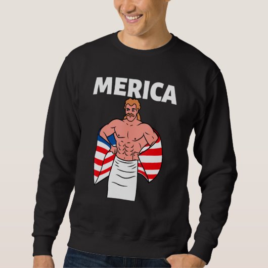 Sweatshirt Merica American Mullet Business In Front Party In (Devant)