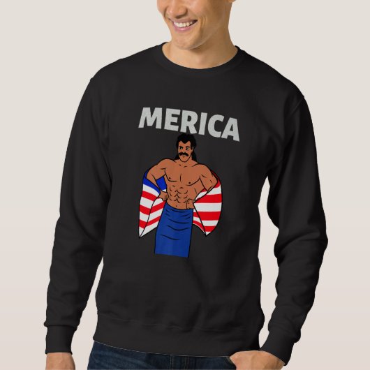 Sweatshirt Merica American Mullet Business In Front Party In (Devant)