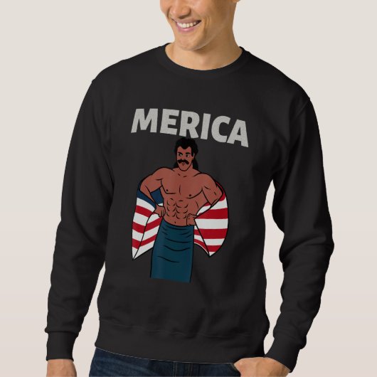 Sweatshirt Merica American Mullet Business In Front Party In (Devant)