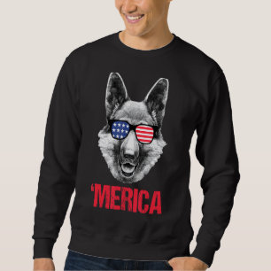 Sweatshirt Merica Berger Allemand Drapeau Américain Lunettes