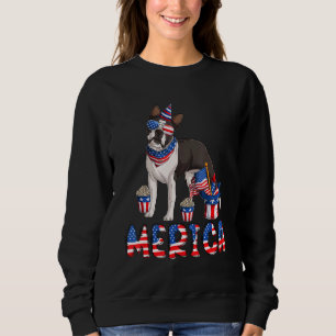 Sweatshirt Merica Boston Terrier 4 juillet Américaine Usa Fla