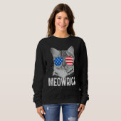 Sweatshirt Merica Chat Pour 4 juillet Meowrica Avec Nous Su (Devant entier)