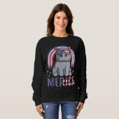 Sweatshirt Merica Hippopotamus Drapeau américain 4 juillet Hi (Devant entier)