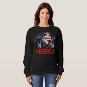 Sweatshirt Merica Rottweiler Drapeau Américain 4e de (Devant entier)