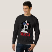 Sweatshirt Merica Springer Spaniel anglais Drapeau américain (Devant entier)
