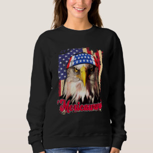 Sweatshirt Mericawww Eagle heureux 4 juillet Américain Indepe