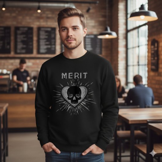Sweatshirt Merit Skull Heart Grunge Graphic T-Shirt