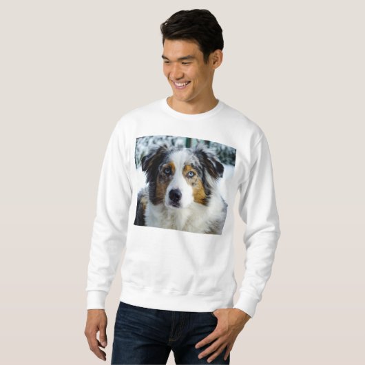 Sweatshirt merle bleu 3 de berger australien (Devant entier)
