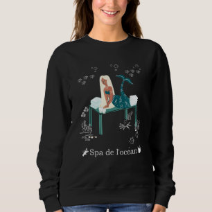 Sweatshirt Mermaids Noir Spa Massage visage Océan Aquatique S