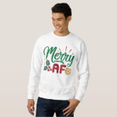 Sweatshirt Merry AF Cool Sassy Citation de la typographie de  (Devant entier)