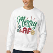 Sweatshirt Merry AF Cool Sassy Citation de la typographie de  (Devant)