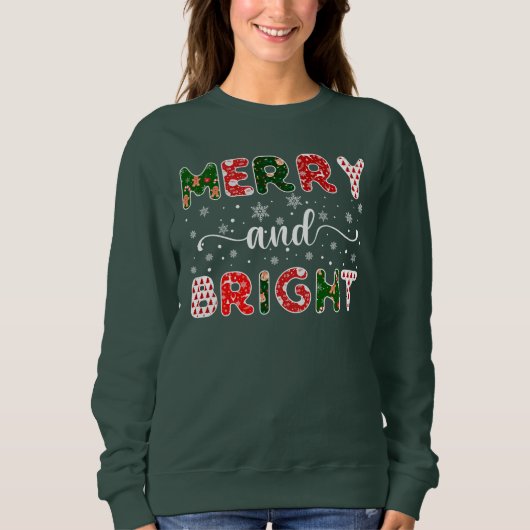 Sweatshirt Merry and Bright (Devant)
