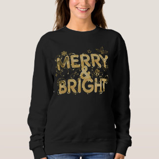 Sweatshirt Merry & Bright – Golden Christmas Lights