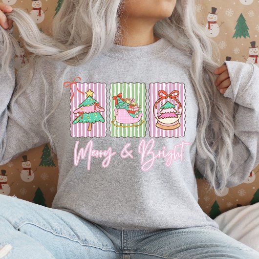 Sweatshirt Merry & Bright Preppy Christmas