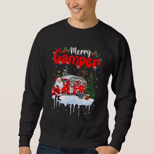 Sweatshirt Merry Camper Christmas Santa Camper Camping Truck  (Devant)