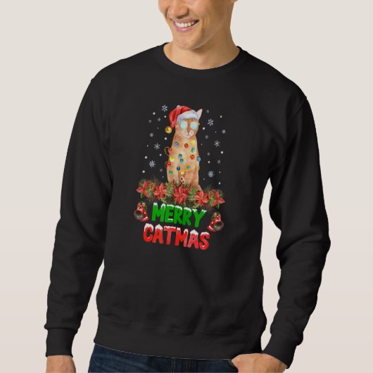 Sweatshirt Merry Catmas Cool Cat (Devant)