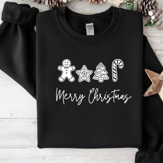 Sweatshirt Merry Christmas Cookie Festive Holiday
