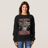 Sweatshirt Merry Christmas Longhorn Cow Candycane Xmas Holida (Devant entier)