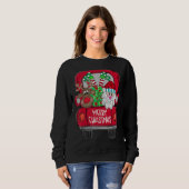 Sweatshirt Merry Christmas Santa Claus And Reindeer With Tru (Devant entier)
