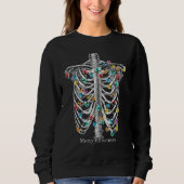 Sweatshirt Merry Christmas Skeleton Ribcage With String Of Li (Devant)