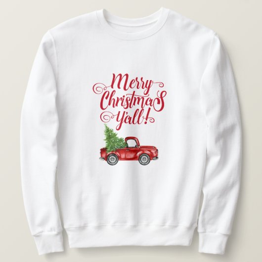 Sweatshirt Merry Christmas Y'all Vintage (Design devant)
