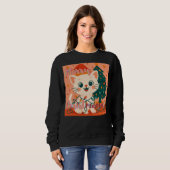 Sweatshirt Merry Christmeows! Cute & Funny Santa Cat (Devant entier)