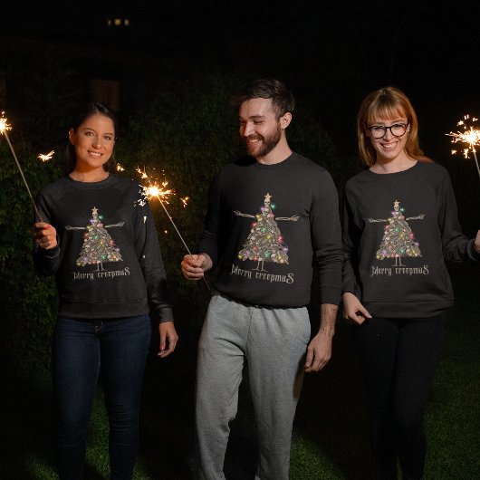 Sweatshirt Merry creepmas couronne éffrayante noël