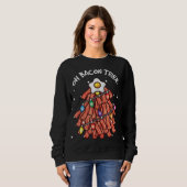 Sweatshirt Merry Crisness Oh Bacon Tree BBQ laid Noël S (Devant entier)