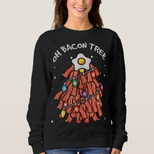 Sweatshirt Merry Crisness Oh Bacon Tree BBQ laid Noël S