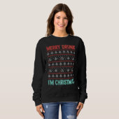 Sweatshirt Merry Drung Je M Noël laide Sweater (Devant entier)