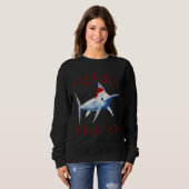 Sweatshirt Merry Fishmas Marlin Santa Hat Noël (Devant entier)