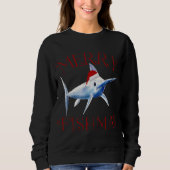 Sweatshirt Merry Fishmas Marlin Santa Hat Noël (Devant)