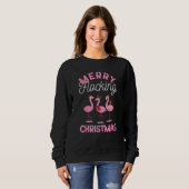 Sweatshirt Merry Flocking Christmas Tropical Florida Flamingo (Devant entier)