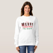 Sweatshirt MERRY Mrs. Royal Stewart Red 1st Christmas Plaid (Devant entier)