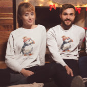Sweatshirt Merry Puffin, personnalisé