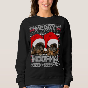 Sweatshirt Merry Woofmas Jote Rottweiler Puppies Avec Père No