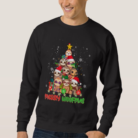 Sweatshirt Merry Woofmas Merry Christmas For Sloth (Devant)
