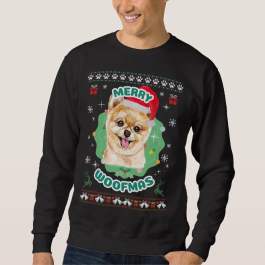 Sweatshirt Merry Woofmas Pomeranian (Devant)