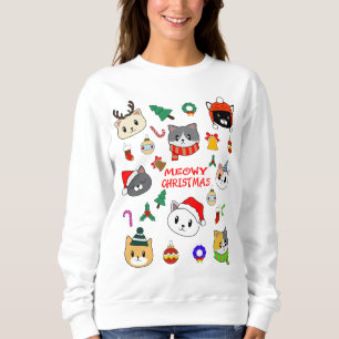 Sweatshirt MERRY XMAS, Meowy Catmas Tree, Cadeau de Noël de