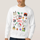 Sweatshirt MERRY XMAS, Meowy Catmas Tree, Cadeau de Noël de c (Devant)