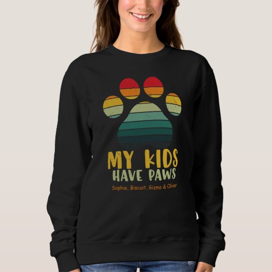 Sweatshirt Mes Enfants Ont Des Paws Personnalisés (Devant)